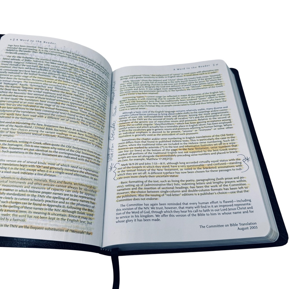 Zondervan Bible Unisex Large Black TNIV Thinline Bonded Leather Larger Print - Picture 5 of 6